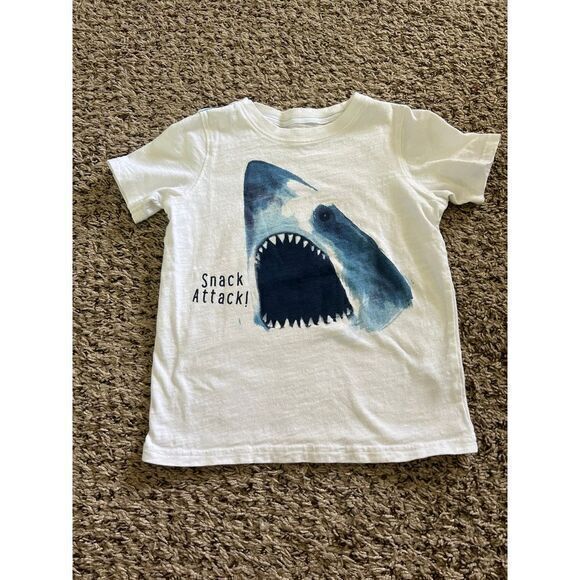 Carter's boys white "Shark Attack"‎ tee size 6 - Picture 1 of 4